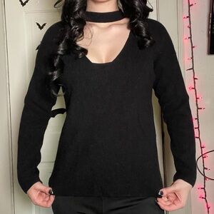 Forever 21 cut out black knit sweater